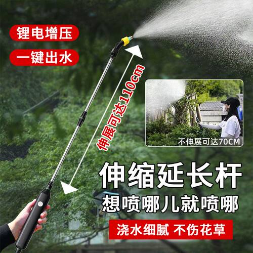 多功能户外超长伸缩锂电充电式电动喷壶家用洗车抽水园艺浇花洒