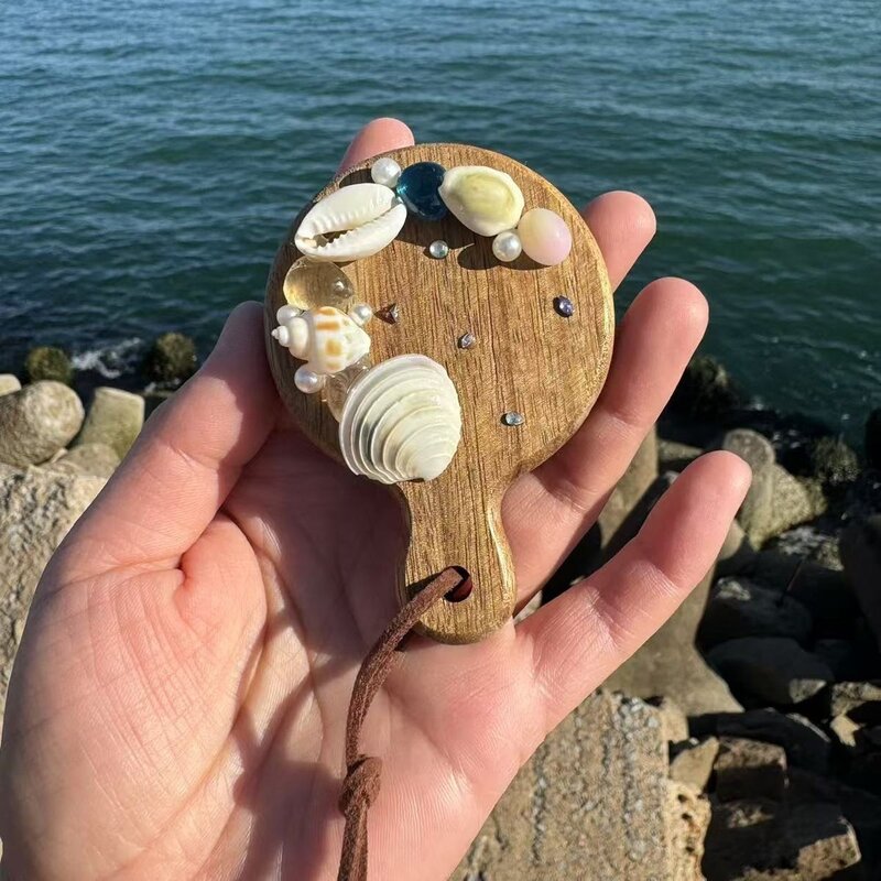 天然贝壳海螺冰箱贴海边度假创意木制开瓶器工艺品摆件手礼物工