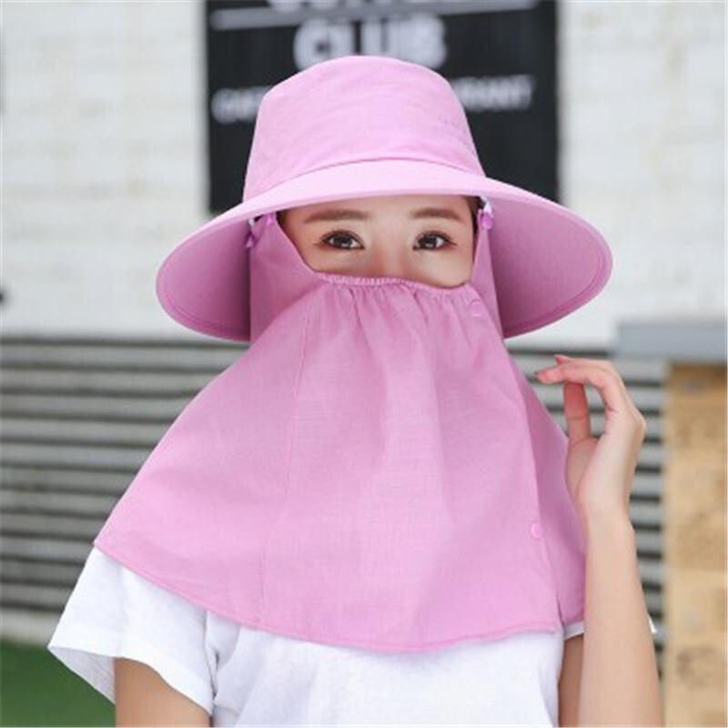 帽子女太阳帽大沿遮阳帽夏天遮脸防紫外线采茶帽户外骑车防晒帽子