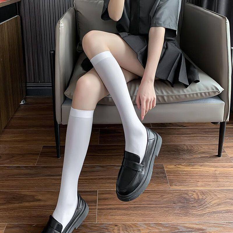 纯欲风长筒袜子女夏季超轻薄半透明jk小腿袜压力瘦腿中长筒过膝袜