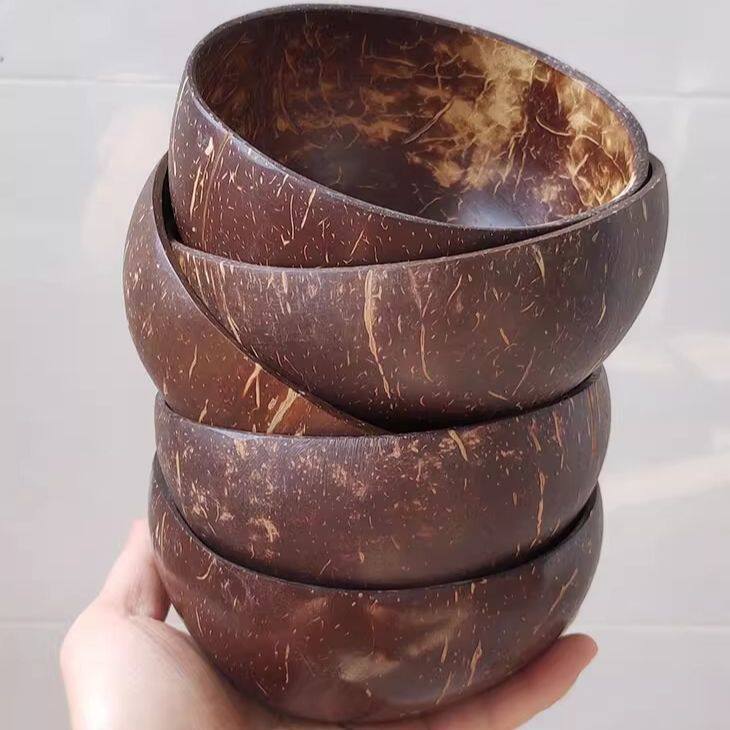 天然椰子碗早餐燕麦碗进口老椰壳餐具轻食容器水果奶昔沙拉碗