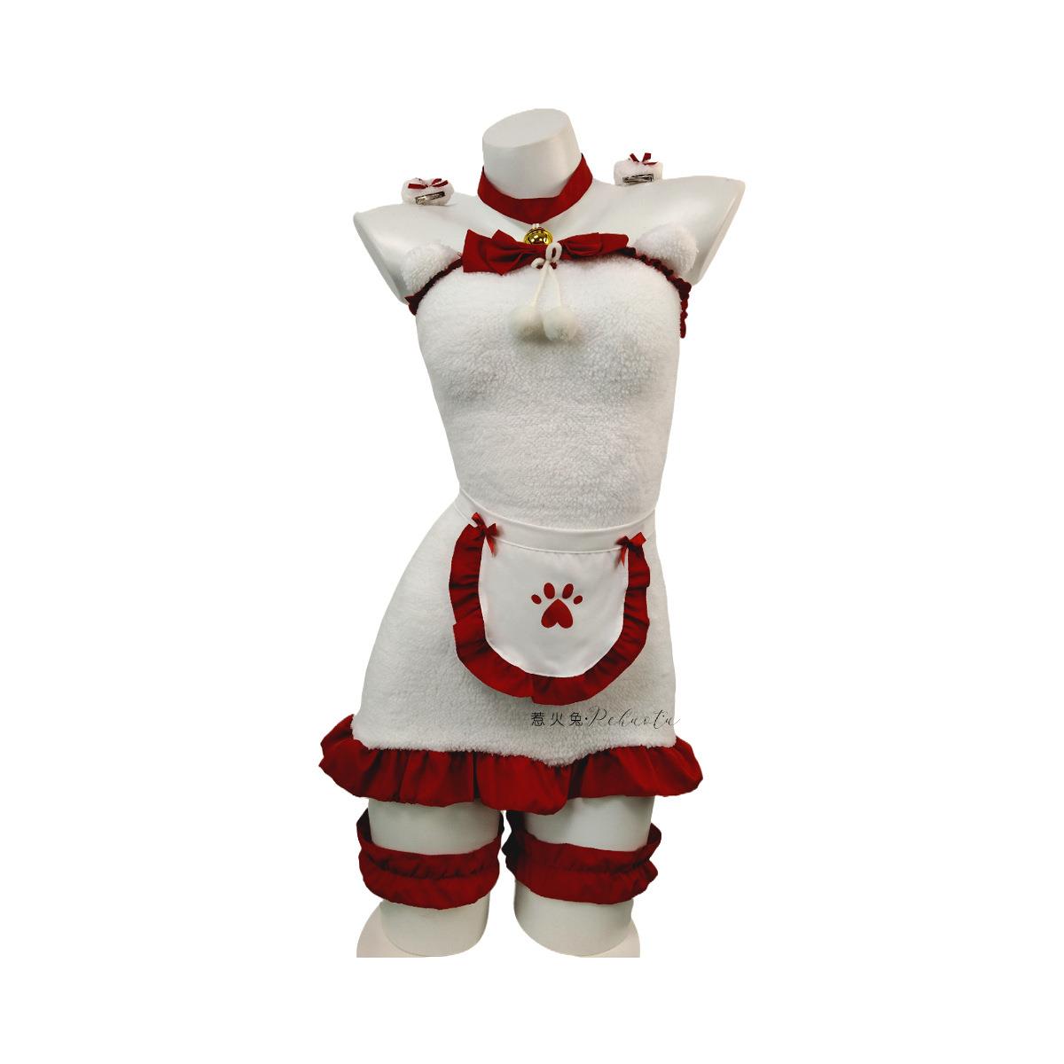 毛绒内衣小熊圣诞装诱惑可爱女仆制服纯欲兔包臀裙圣诞裙2026秋冬