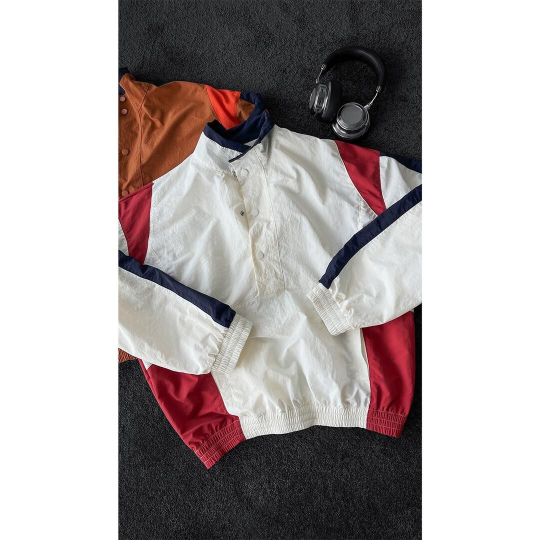 抖音款2026春夏新品美式复古设计感撞色薄款夹克立领百搭外套上衣