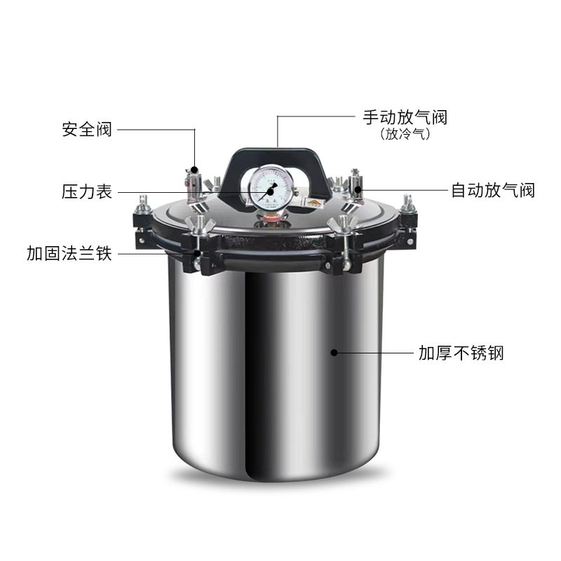 手提式灭菌锅压力蒸汽高压火菌器全自动立式小型消毒锅实验室