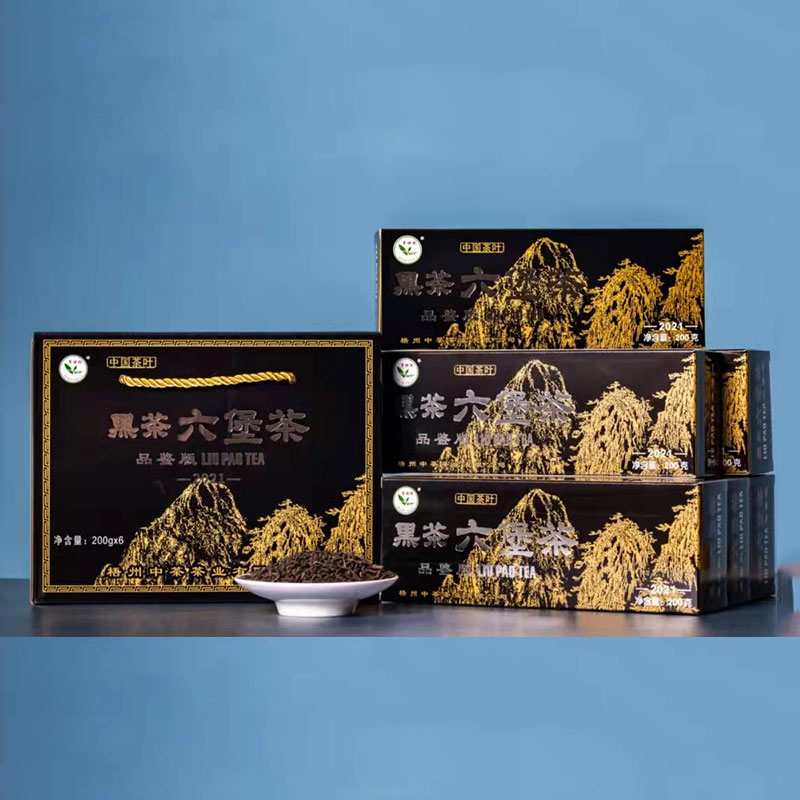 中茶梧州窖藏六堡茶2021多特利黑盒九年陈化散茶外贸六堡茶200g