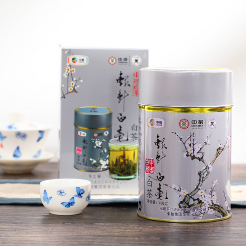 中茶蝴蝶牌茶叶老树白茶银针白毫2024年W901特级银针白毫100g/罐