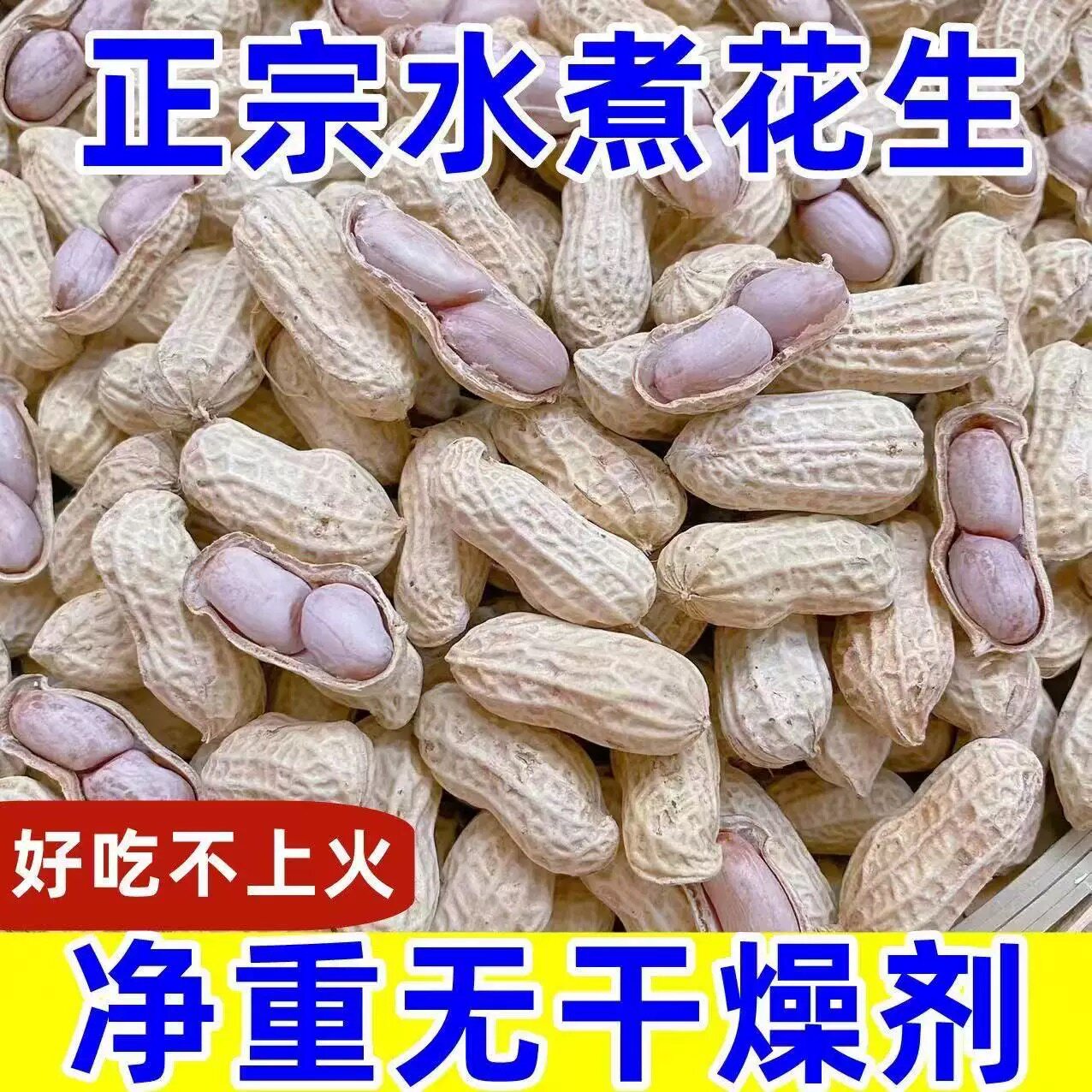 龙岩花生水煮花生白晒湿烤米带壳炒货零食熟蒜香咸干五香盐水