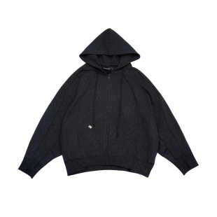 外套 黑色宽松纯棉帽衫 RICKYOUNG锐奇休闲连帽拉链开衫 卫衣男款