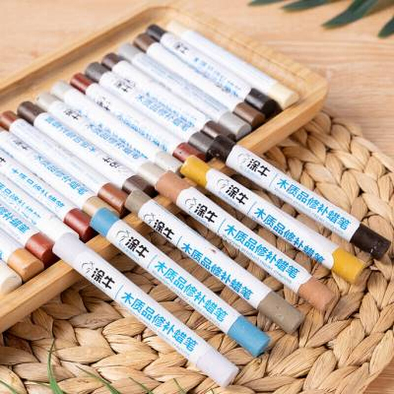 20色家俱修补蜡笔科技木门生态板材修复批M土膏钉眼开裂填充补漆