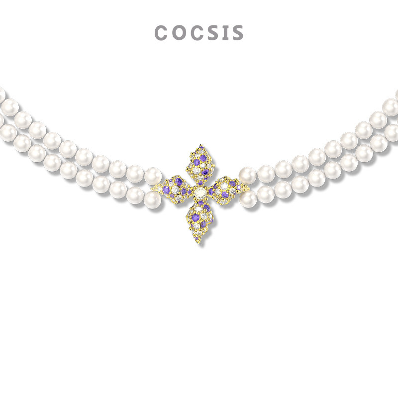 [新品]COCSIS繁梦小刺玫复古双层baby天然小珍珠短项链choker高级,饰品/流行首饰/时尚饰品新,项链,淘宝优惠券,粉丝福利购,淘宝优惠卷