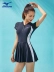 Đồ bơi Mizuno mùa hè dành cho nữ một mảnh váy boxer kiểu dáng ngắn tay che bụng giảm béo tập hợp chống nắng bảo thủ đồ bơi cỡ lớn bộ đồ tắm biển nữ kín đáo bộ đồ bơi nữ kín 