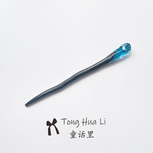 烈焰魔杖~黑色檀木发簪新中式氛围感盘发后脑勺旅行簪子汉服配饰