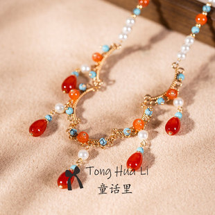 【千山红】汉服古风璎珞项链新中式国风配饰坦领宋制百搭锁骨链