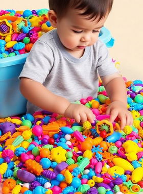 儿童百变波普串珠玩具diy手工手链项链穿珠子幼儿园益智玩具无线