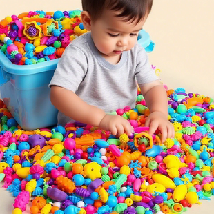 儿童百变波普串珠玩具diy手工手链项链穿珠子幼儿园益智玩具无线