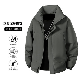 加厚保暖宽松夹克男户外防水休闲外套男款 秋冬季 棉服男士 2025工装