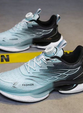 青少年运动鞋男2025新款冬季鞋子旋钮扣跑鞋减震休闲鞋透气男鞋