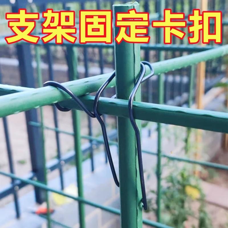 爬藤架钢丝扣温室大棚配件压顶簧卡扣固定器园艺支架包塑钢管厂家