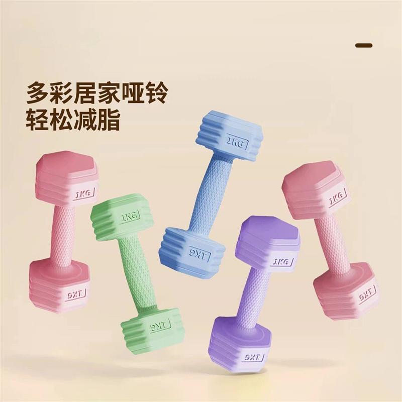 哑铃女士健身家用器材青少年儿童2kg一对2026新款包胶运动小厂家