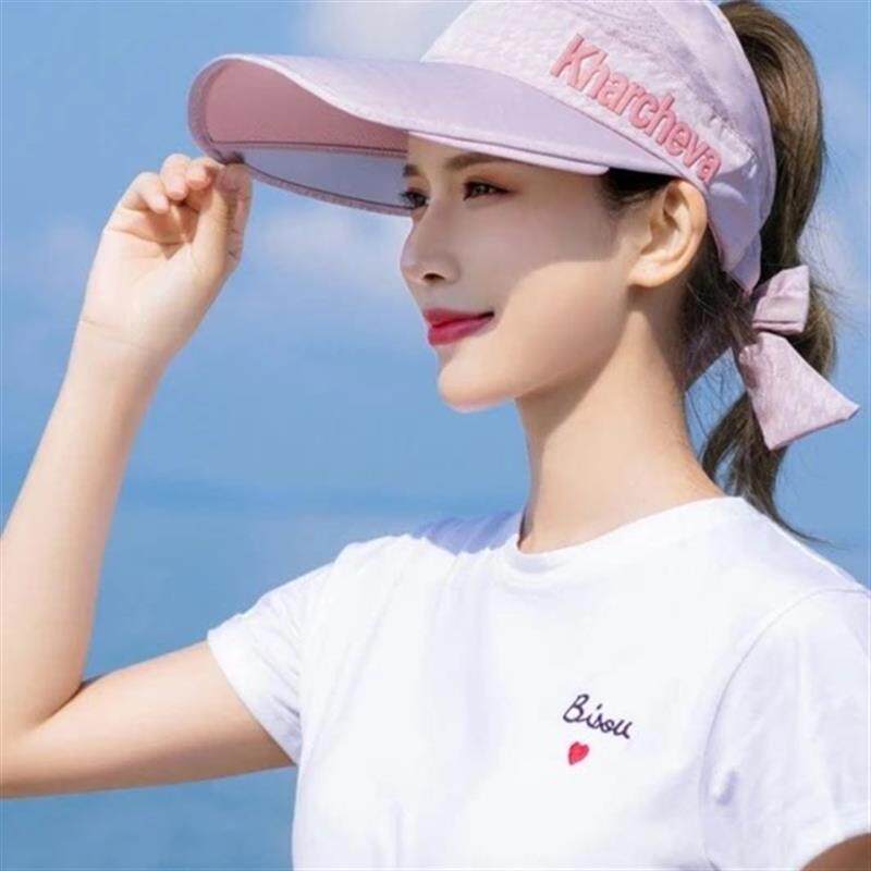 夏季骑车防晒遮阳帽子女韩版潮遮脸空顶大沿防紫外线太厂家