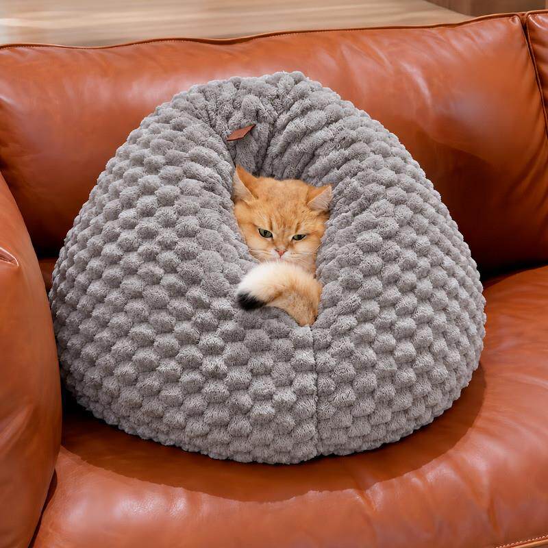 满满安全感鸡屁股猫窝睡袋猫垫子秋冬加厚封闭猫别墅保暖厂家