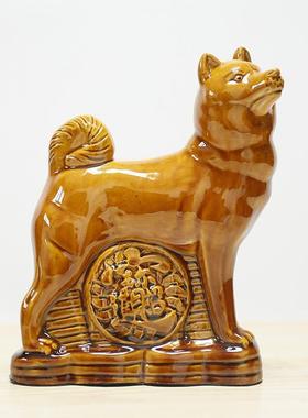 唐三彩陶瓷狗生肖狗可爱狗摆件招财旺财家居客厅门口装饰品厂家