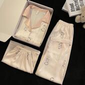 厂家 秋春冰丝高级感带胸垫家居服可外穿套装 2026新款 睡衣女款