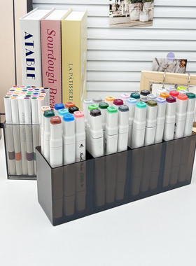 分格桌面笔筒收纳盒办公桌小物件整理大容量多功能高颜值简约笔盒