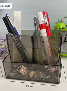 透明ins风高颜值笔筒学生收纳办公室简约个性桌面文具杂物收纳筒