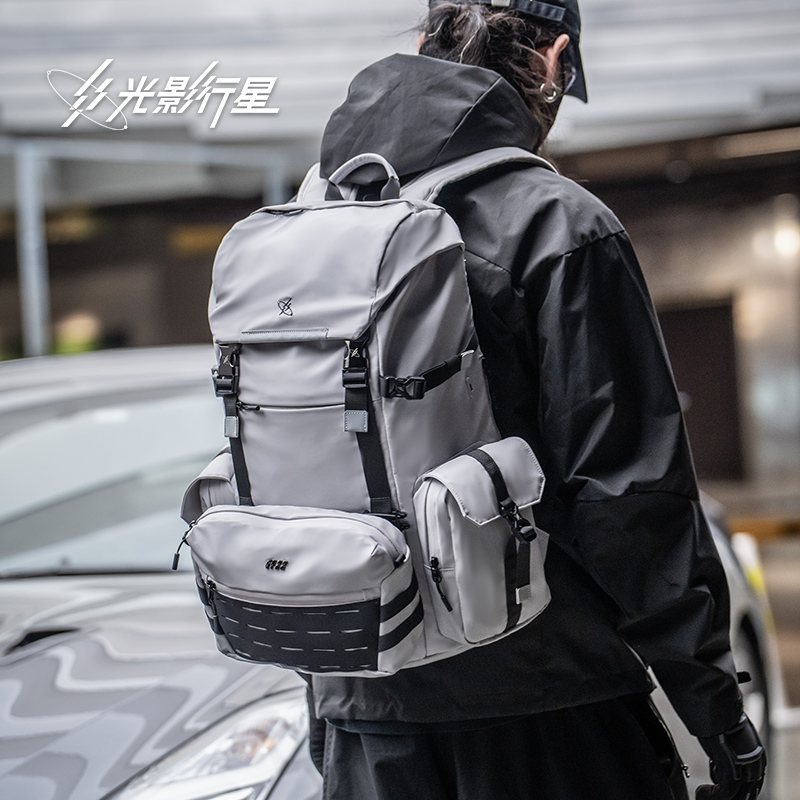 光影行星新款经典黑色双肩包