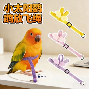 小太阳鹦鹉外出牵引放飞绳不伤脚神器专用飞行安全超轻背带户外