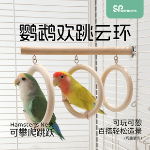 鹦鹉玩具站杆吊环解压解闷自嗨玩具玄凤虎皮牡丹小太阳鸟笼装饰