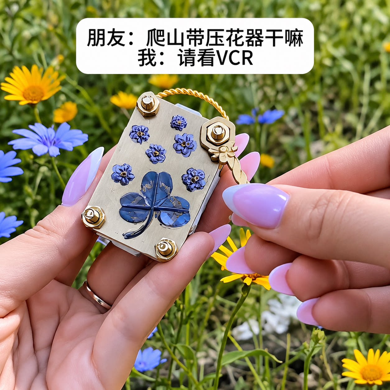 迷你金属压花器儿童户外diy手工制作植物花朵随身便携微型压花机