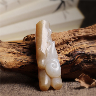 原料和田白玉籽料原石油烟皮蜗牛吊坠挂件男女款 项链雕件挂坠收藏