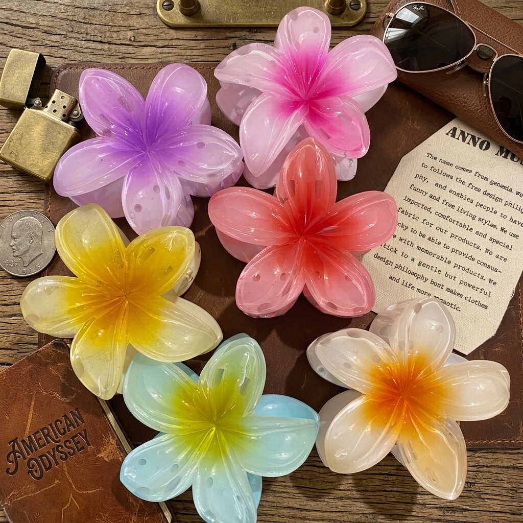 鸡蛋花抓夹女半扎发发夹后脑勺