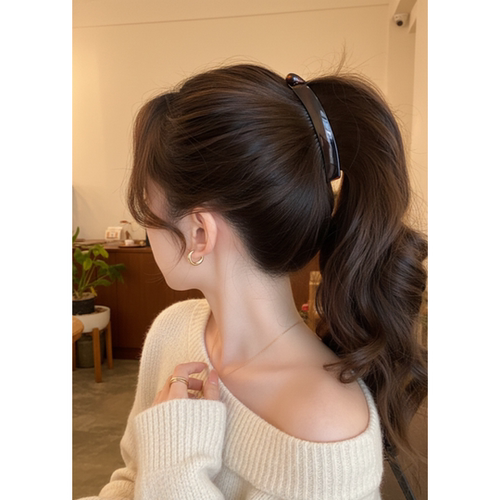 豹纹气质香蕉夹女高马尾发夹