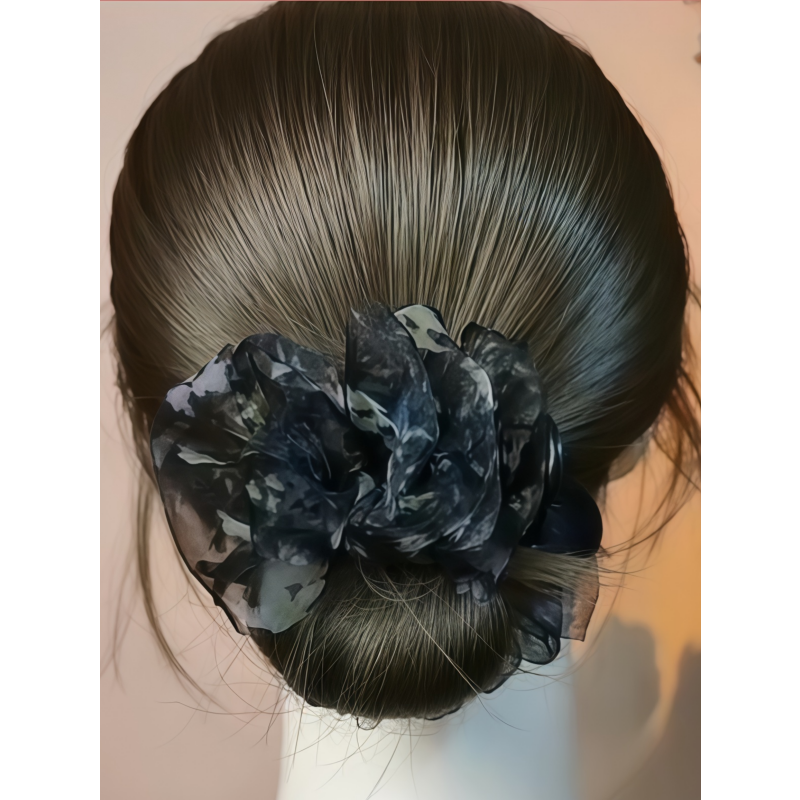 碎花丸子头抓夹女盘发发夹子头饰