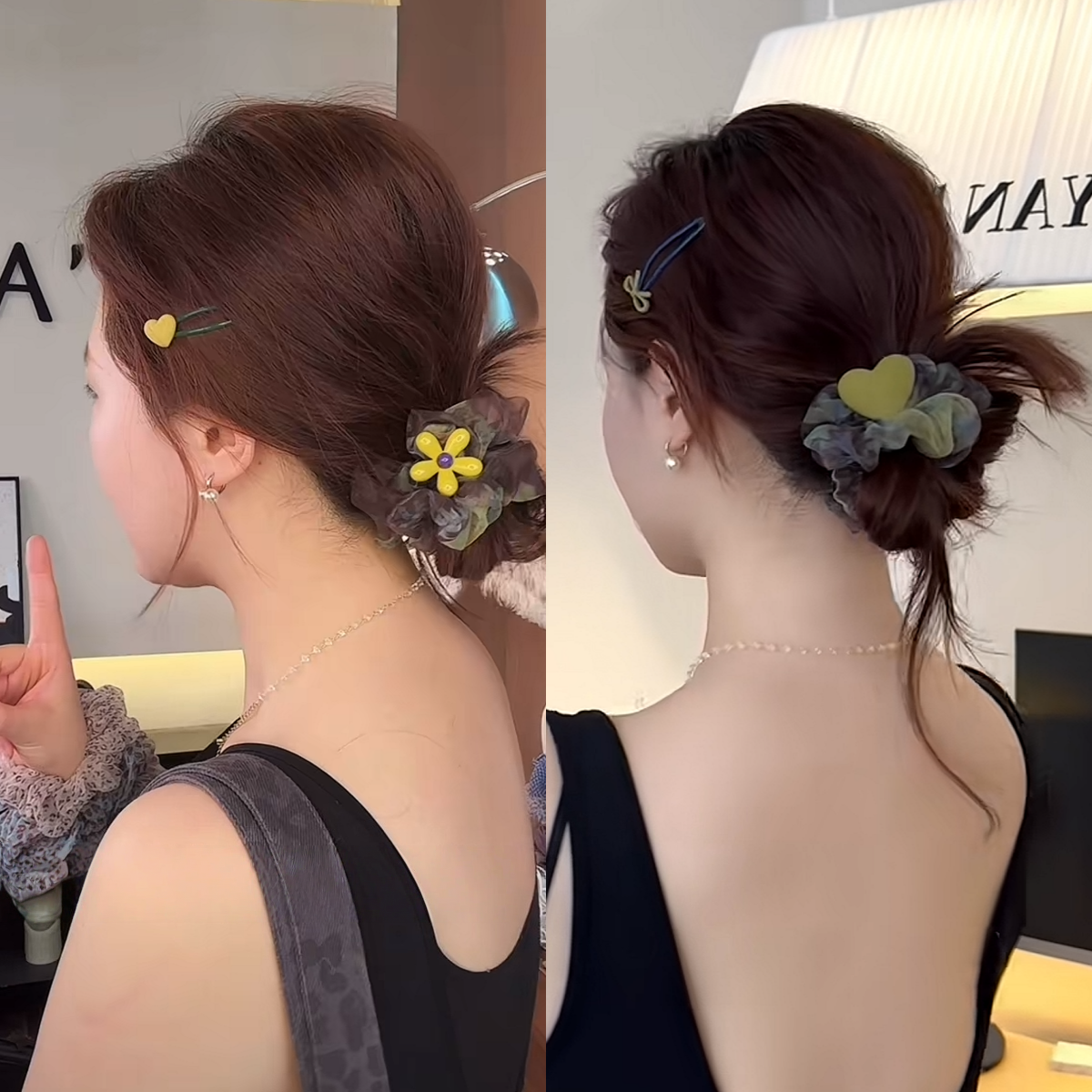 大肠发圈女气质丸子头头绳头花