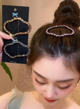 韩系云朵发夹边夹侧边碎发卡子2024新款后脑勺夹子头饰前额刘海夹