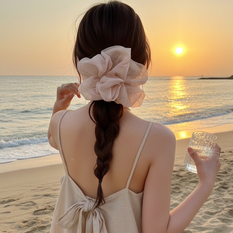 大肠发圈女超大低马尾皮筋头绳