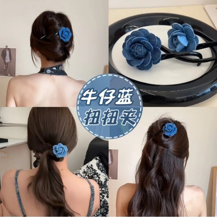发夹女扭扭夹后脑勺盘发一字夹