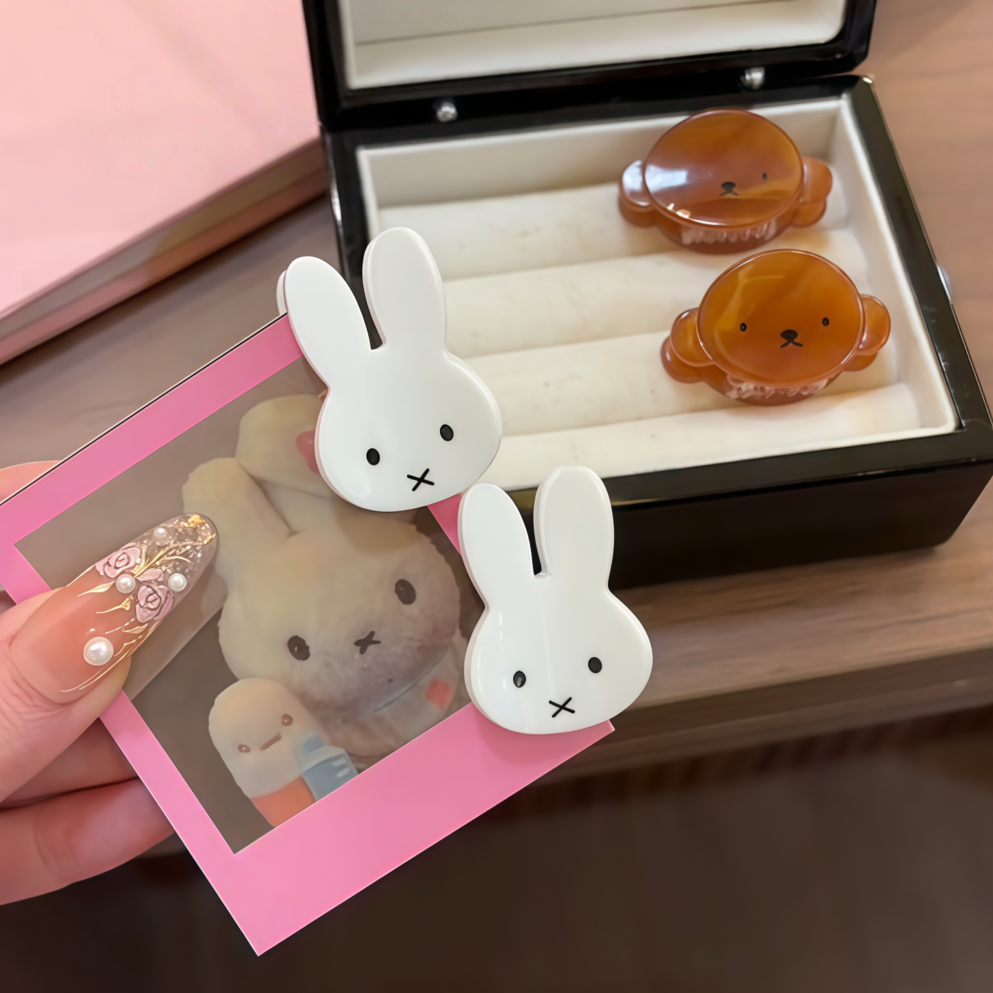 可爱米菲兔咖小熊迷你抓夹发爪甜美公主头发卡碎发刘海夹边夹发饰