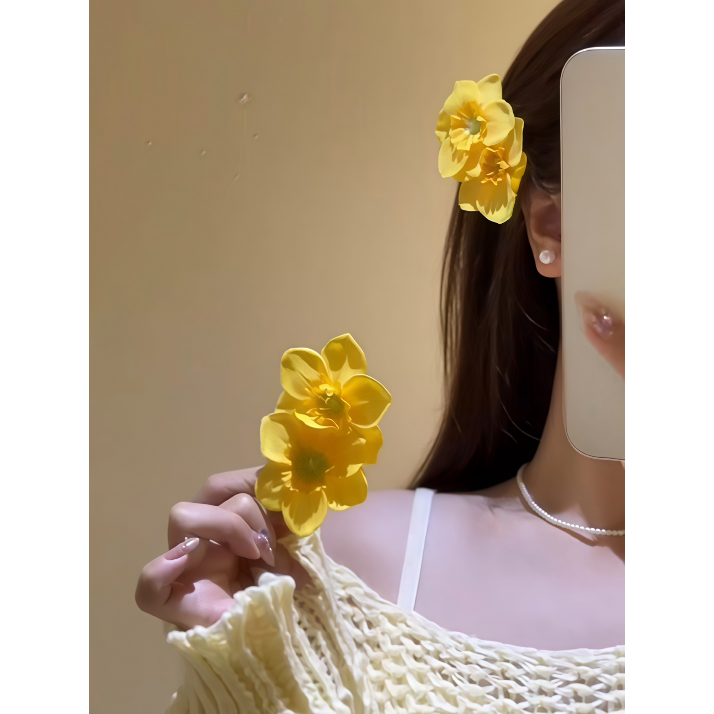 甜美海边沙滩扶桑花头饰夏威夷度假风黄色花朵发夹波西米亚发饰女