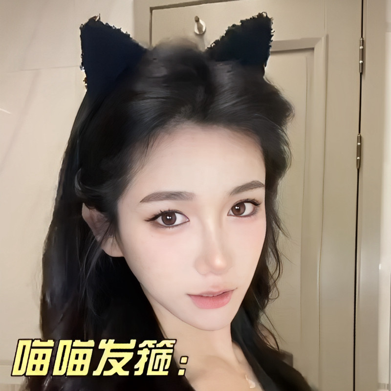 韩国发饰可爱猫咪发箍绒毛甜美猫耳朵发饰洗脸面膜束发带头饰头箍