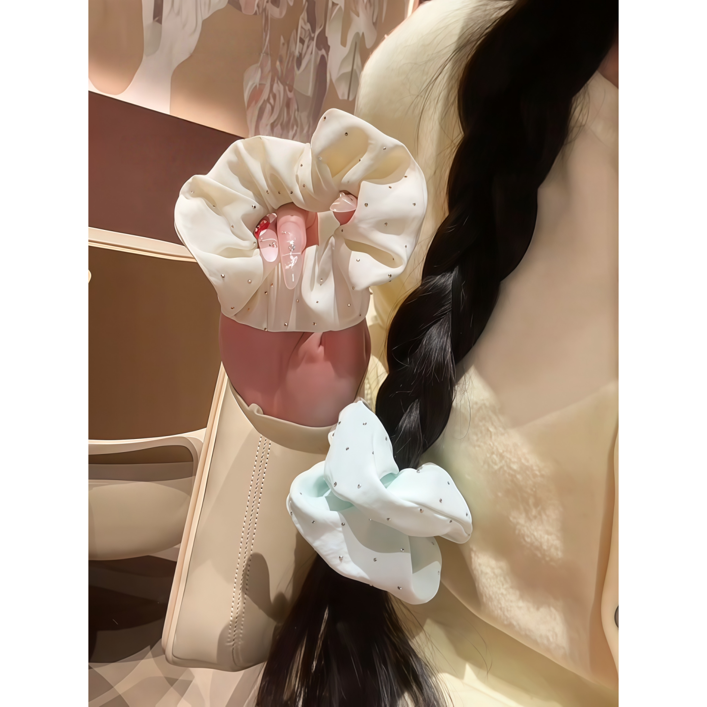 大肠发圈女头绳丸子头头花发饰