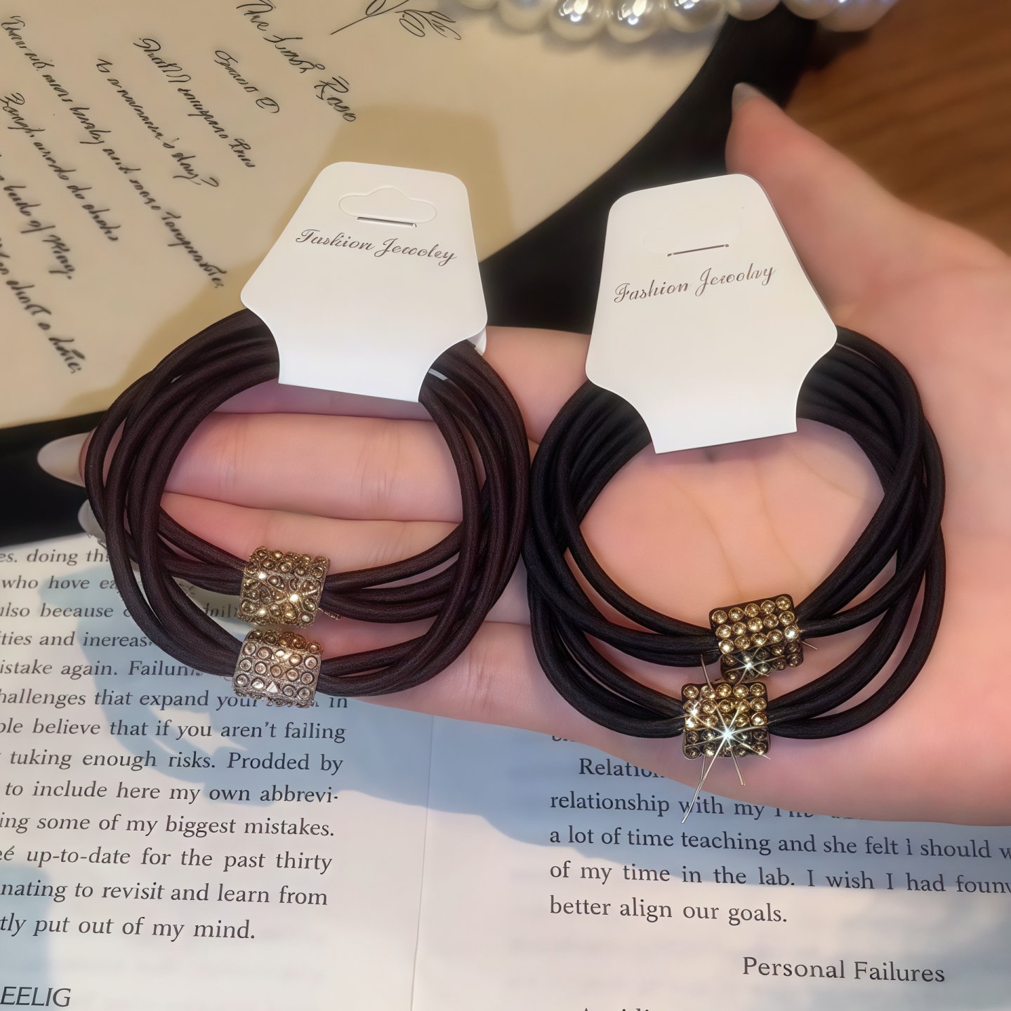 黑色满钻发圈女秋扎丸子头发绳耐用不伤发高弹皮筋高马尾头绳发饰