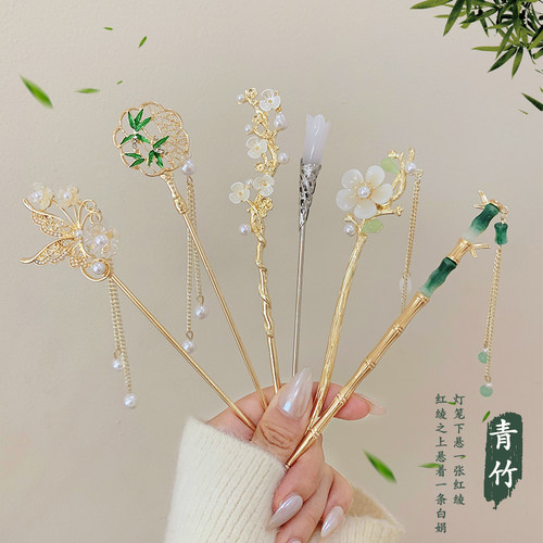 咪咖珍珠花流苏发簪古风高级感