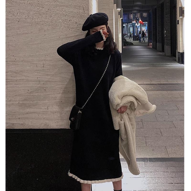 JOYIASS欧货高档2025新款设计感小众时尚气质内搭毛衣裙长袖针织