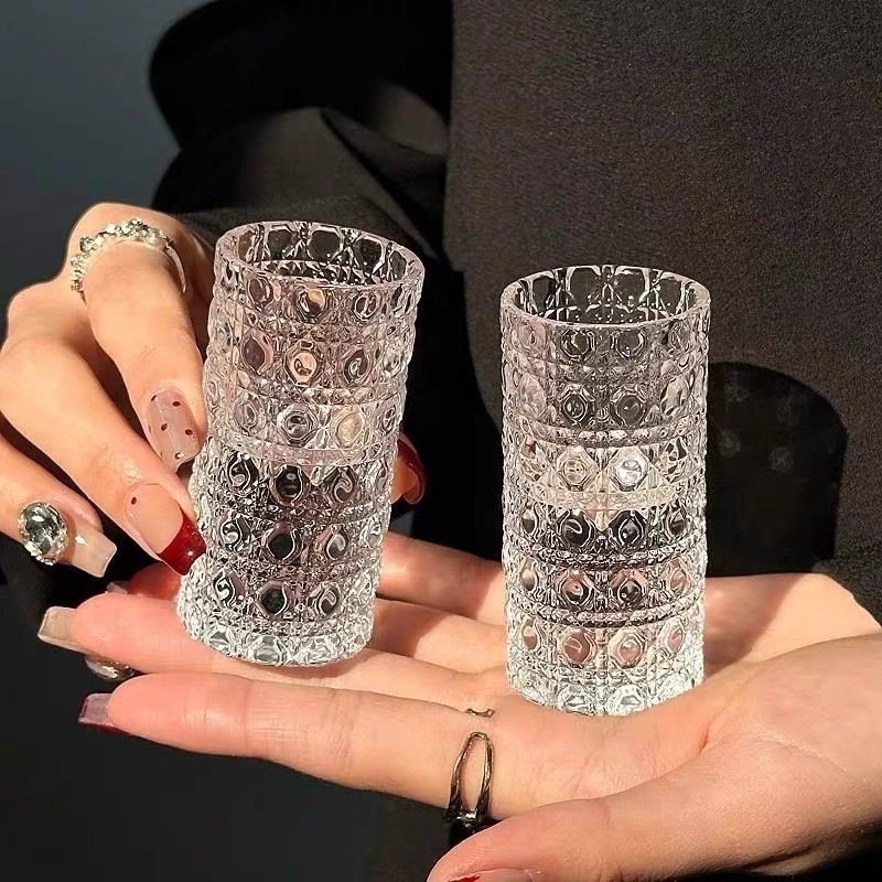 ins风精致白酒杯加厚一口杯酒盅子弹杯小号迷你杯子高颜值玻璃杯