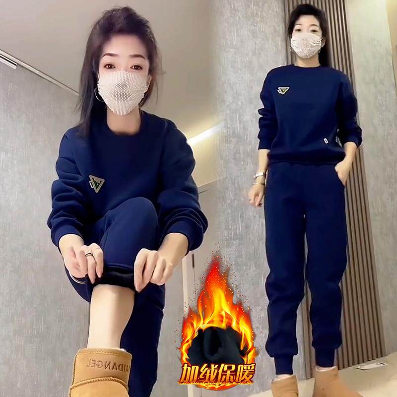 JOYIASS百搭卫衣卫裤两件套休闲套装女2025年秋冬新款加绒加厚时